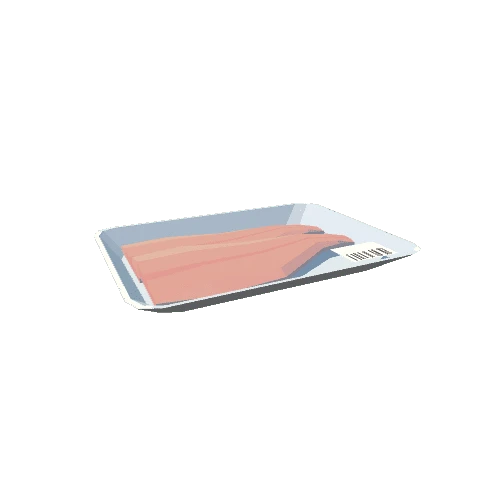 Salmon plastic tray